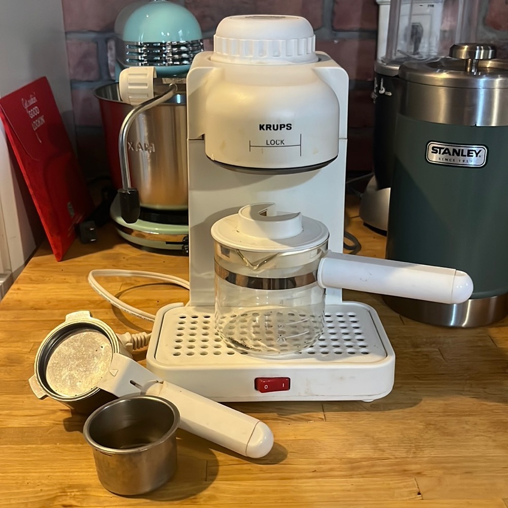 Krups Espresso Mini 963 White Electric Cappuccino Espresso Coffee Maker Machine